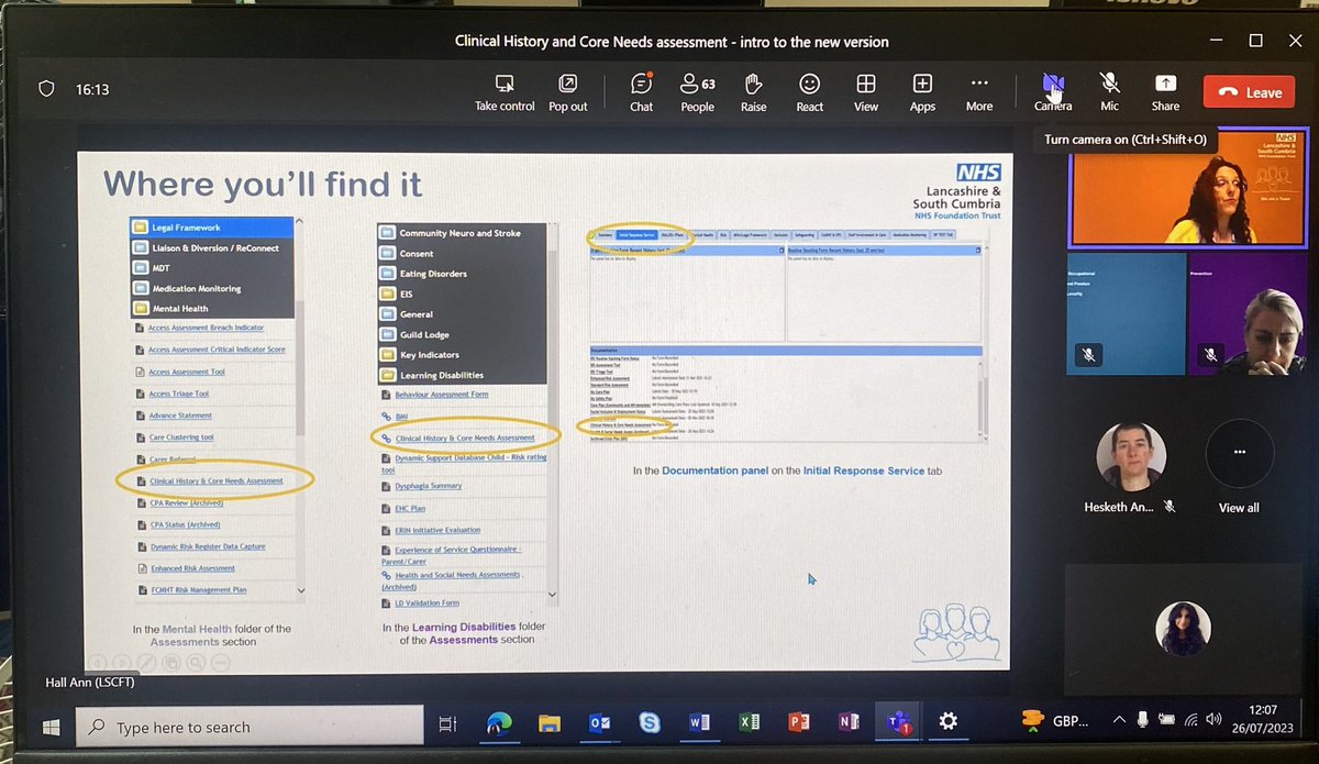 Launch of the first two of our brief intro sessions on the new Clinical History &amp;Core Needs assessment coming very soon  on RIO . A fab turnout with 120 staff . For a quick whistle stop tour - on the CHCNx - 👀for invites in your outlook 🗓️ Lots of sessions over July /Aug .