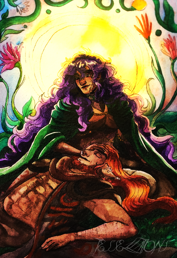 tess_ellations's tweet photo. artfight?? nah this is art WAR <33

characters belong to, in order: @jelly_lemonade , @/down4acount on tumblr, @MyEmeraldTears , and @wwishy_ !! 

#artfight2023 #artfightwerewolves https://t.co/UyL4FkBcCn