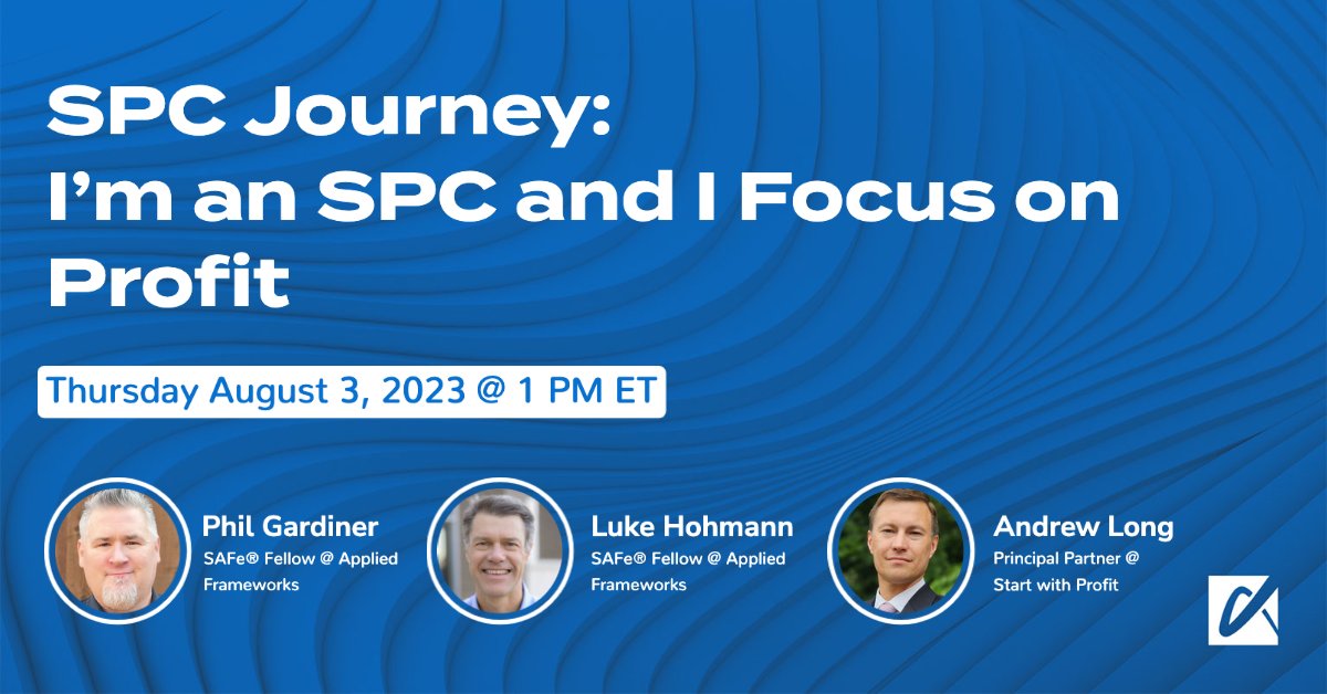 AppliedFramewks's tweet image. Registrations are still open!  

Join Phil Gardiner, Luke Hohmann &amp;amp; Andrew Long, principal partner at Start With Profit, next Thursday at 1PM EST.  
appliedframeworks.com/webinar-spc-jo…

#SPC #SPCjourney #ScaledAgile #ProductManagers #profitability