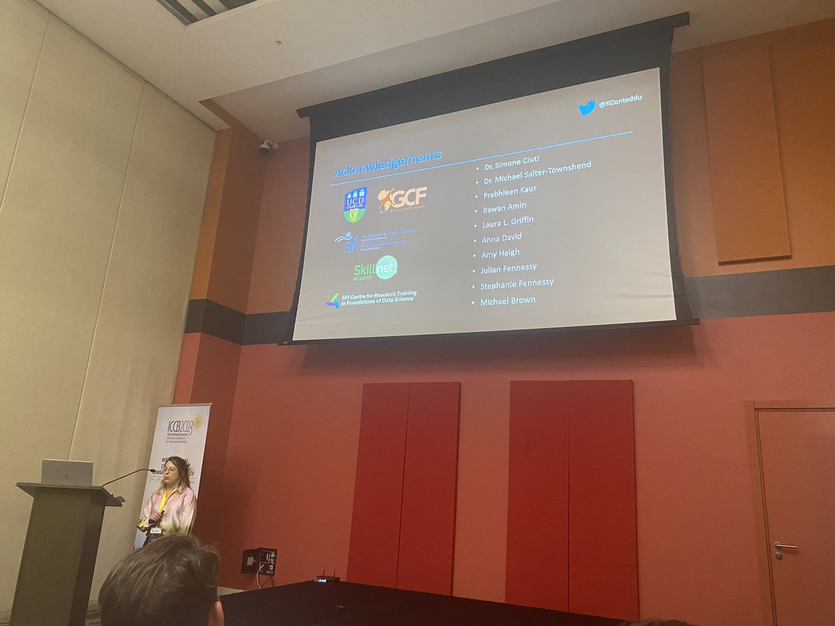 GraceNolan's tweet photo. Final presentation from the @UCDSBES @UCD_Wildlife representation at #ICCB2023 talking all things animal social networks with @KConteddu . Excellent talk, well done Kim! https://t.co/ZHj3FwJOws