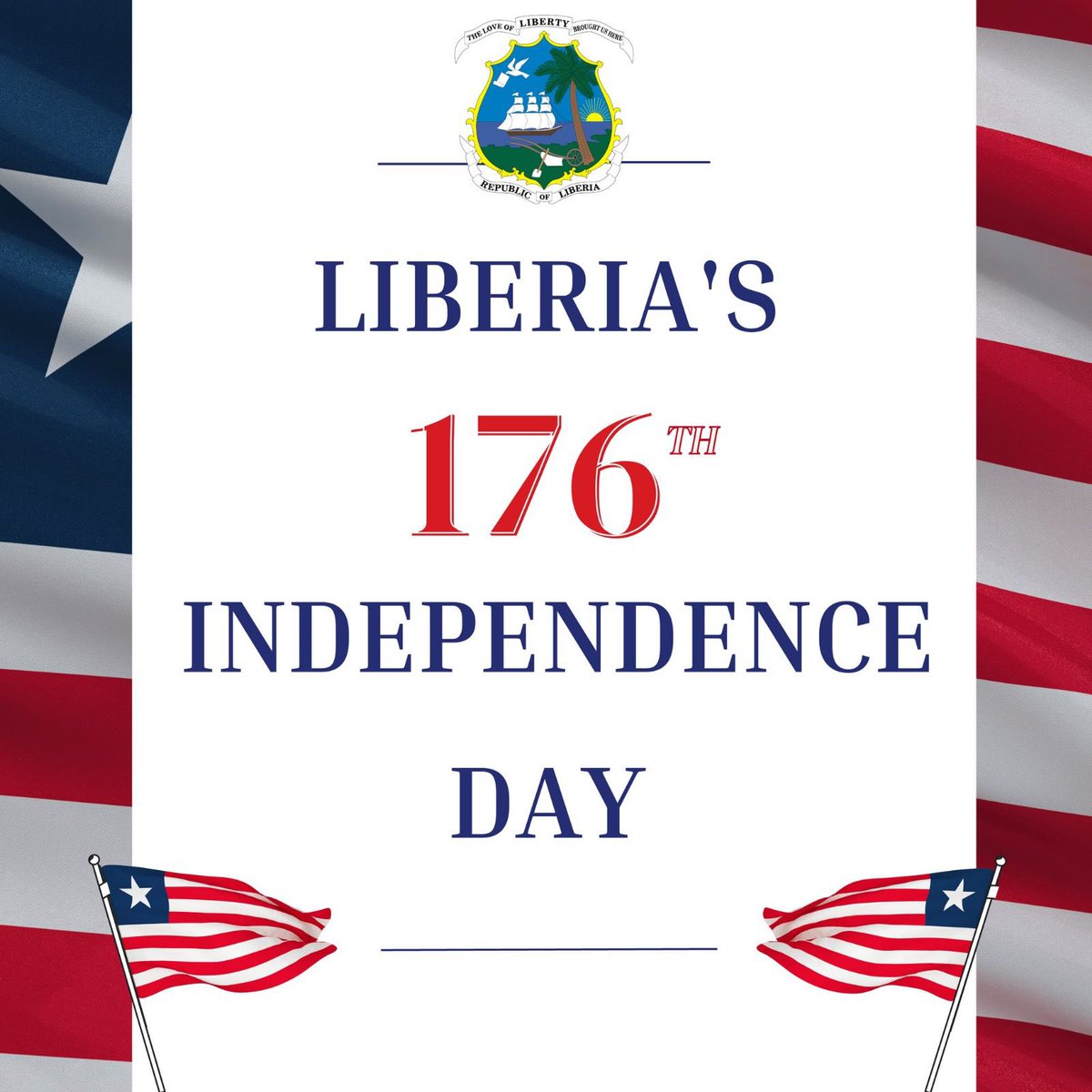 H.E. Amb. Gibson Schwarz wishes you a happy #IndependenceDay filled with hope and joy. 

May the Liberian flag soar high as we mark the 176th anniversary of Independence.

This year’s Independence Day theme aims to inspire hope, freedom and peace for the people of Liberia. https://t.co/DOn0I7WtJt