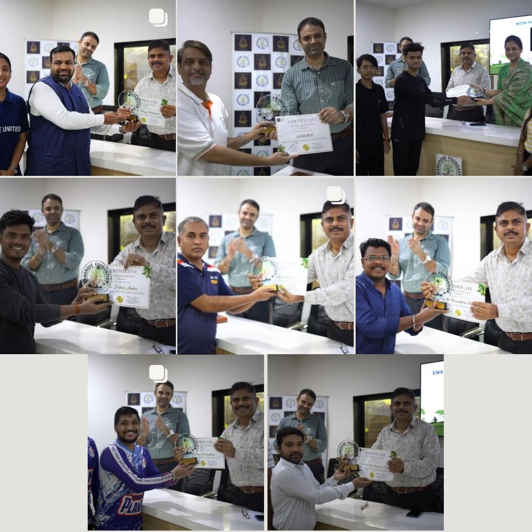 MangroveForest's tweet photo. On the occasion of International Day for the Conservation of the Mangrove Ecosystem, clean-up partners were felicitated for their work regarding mangrove &amp; beach clean-up in Mumbai Metropolitan Region.

@anitapatil_ifs @AdarshReddyIFS @MahaForest @CMOMaharashtra @Dev_Fadnavis https://t.co/CoRAx2ybKx