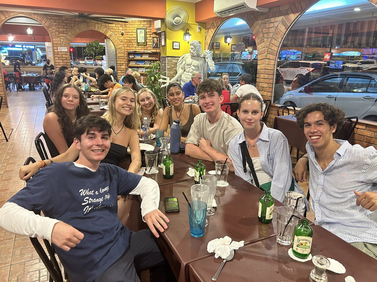 LEH_Trips's tweet photo. After a day of retail therapy, we celebrated our last night in Kota Kinabalu, Borneo with dinner at Little Italy. After 3 weeks of noodles and rice, we all very much enjoyed some pasta and pizza. Flight home tomorrow evening 😢 #LEHSchool #Borneo #wedontwanttogohome https://t.co/VcJeShQQod
