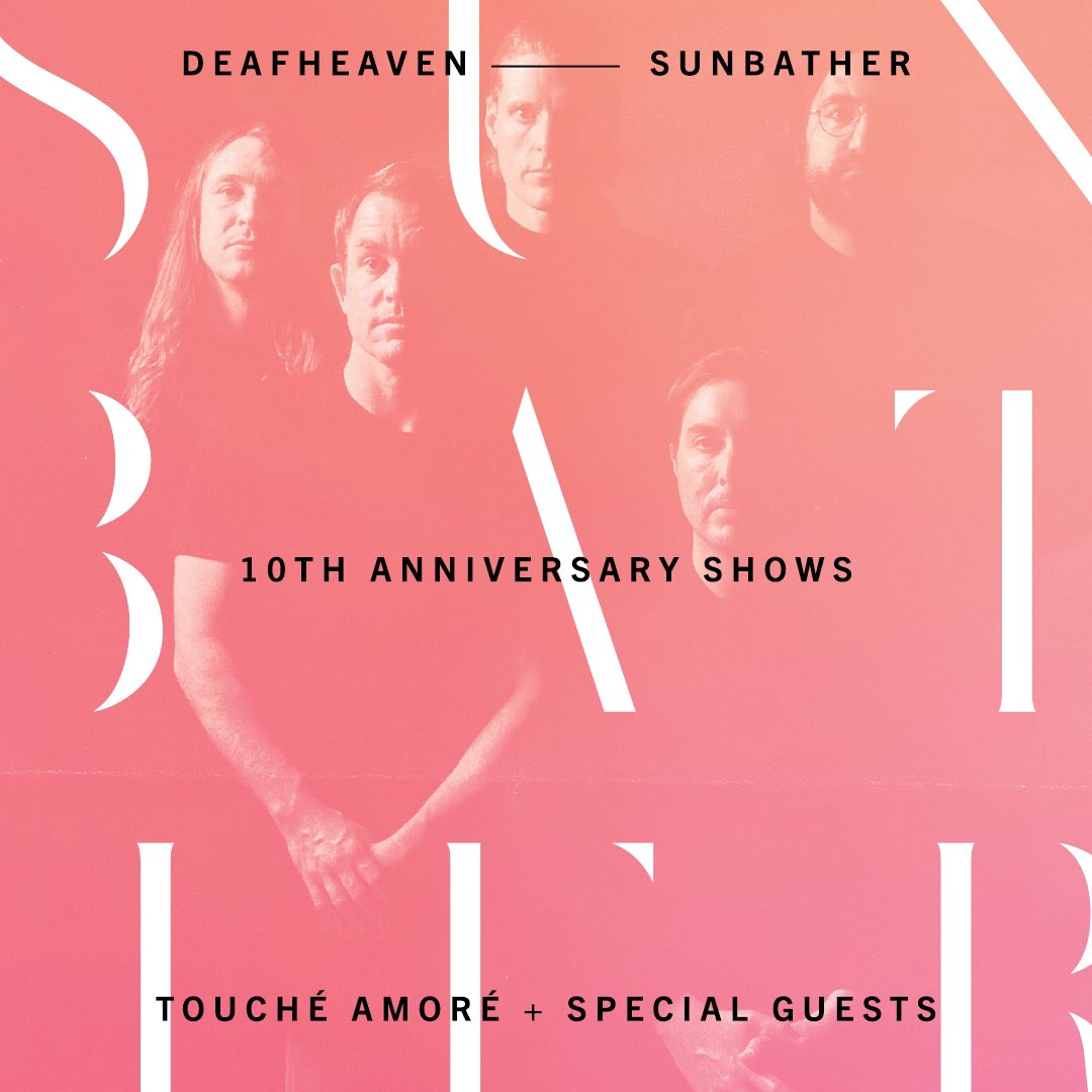 deafheavenband's tweet photo. Announcing Sunbather 10 Year Anniverary Remix/Remaster by Jack Shirley out on @deathwishinc. Deluxe repackage by Nick Steinhardt. Tour with @ToucheAmore ! All details at https://t.co/dUrC6wLCcs. Tickets on sale Friday. https://t.co/wP9ysb15MY