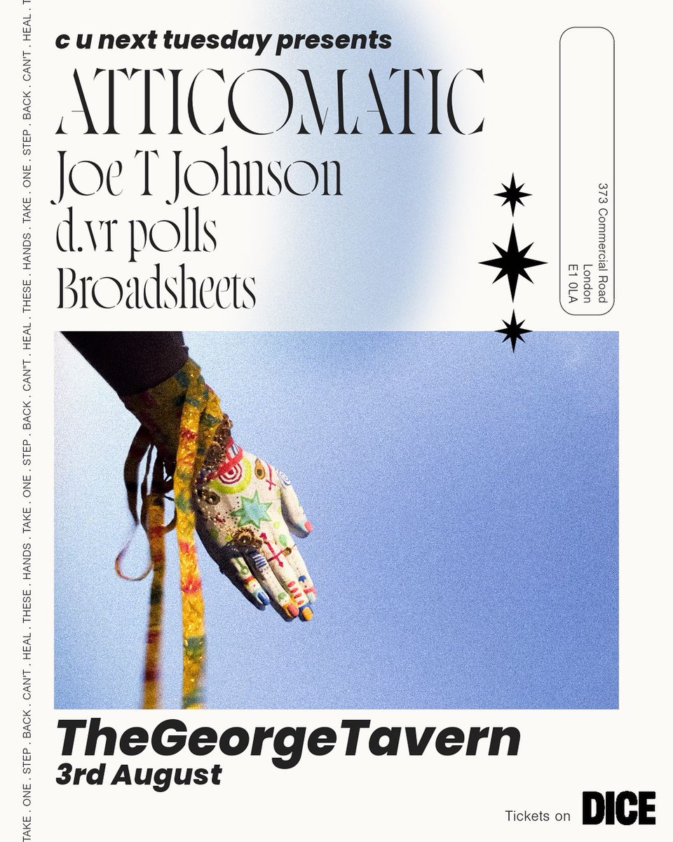 NEW SHOW - LONDON 03/08

We're excited to be playing on the 3rd August at The George Tavern in Shoreditch - ticket link - httplink.dice.fm/e0eaa9839cae