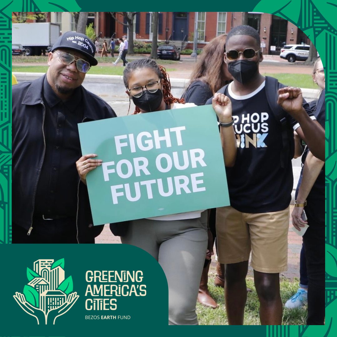 HipHopCaucus's tweet photo. Hip Hop Caucus was recently included in the new $400 Million #GreeningAmericasCities initiative! 

We are honored to be a @BezosEarthFund grant recipient and excited to address the climate and environmental challenges South Los Angeles communities face.✊🏾

https://t.co/WZ80sRn2VC https://t.co/4J5lDEFlrq
