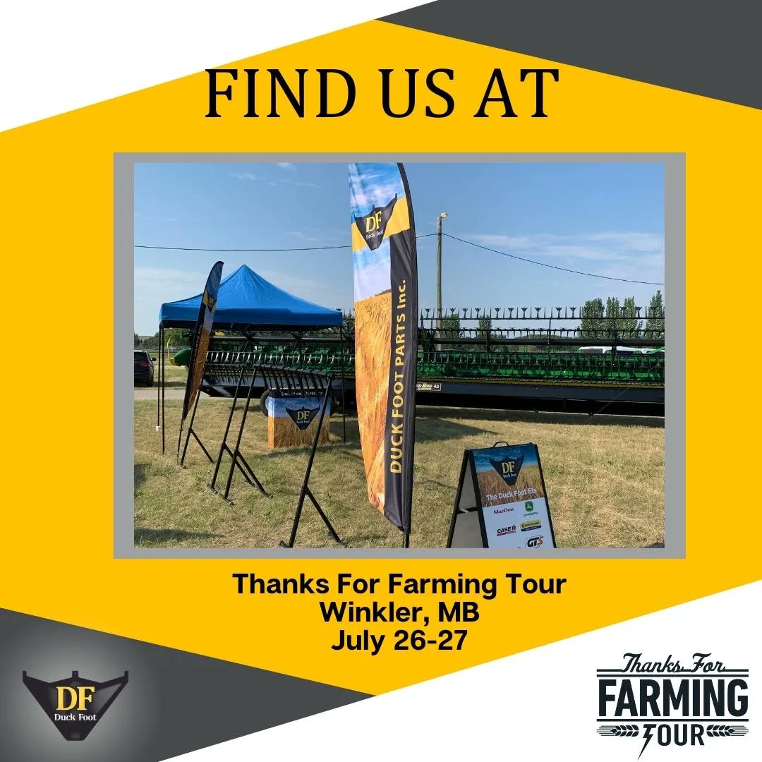 duckfootparts's tweet photo. Visit our booth at the Thanks For Farming Tour in Winkler, MB!  We always love attending this event and being a part of an impactful organization that gives back to the agricultural community. Be sure to grab a free Duck Foot Parts koozie and beverage too! #tfft2023 #duckfoot https://t.co/cBUZmaoiJh