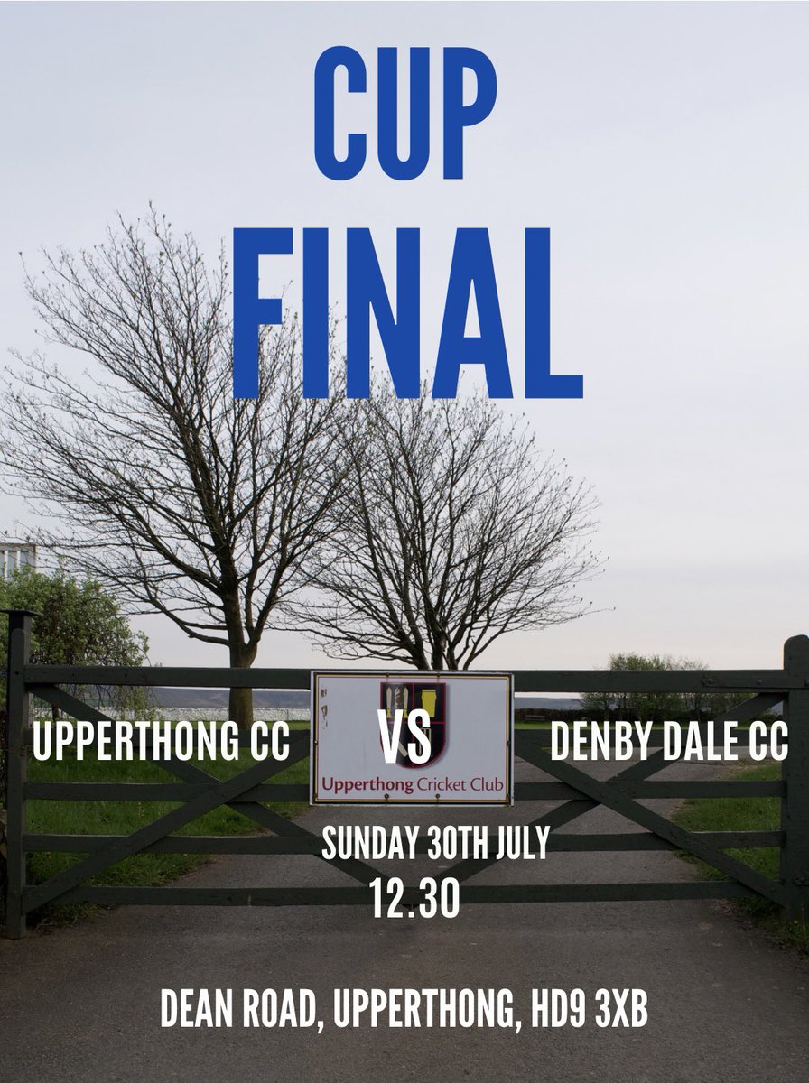 Preparations are now well underway for Sundays cup final at Upperthong CC. 
Who will be joining us?