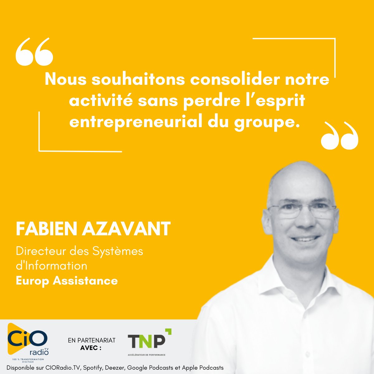[INTERVIEW] 🎙️ 

🎧Ecoutez sur : btobradio.tv/radios/cio-rad…

Billie Ducourant interviewe Fabien Azavant, Directeur des Systèmes d'Information chez <a href="/EA_FRA/">Europ Assistance FR</a>, sur
<a href="/cioradio_tv/">CIO Radio.Tv</a>. 
🤝En partenariat avec @TNPConsultants.  

#assurance #cybersecurite