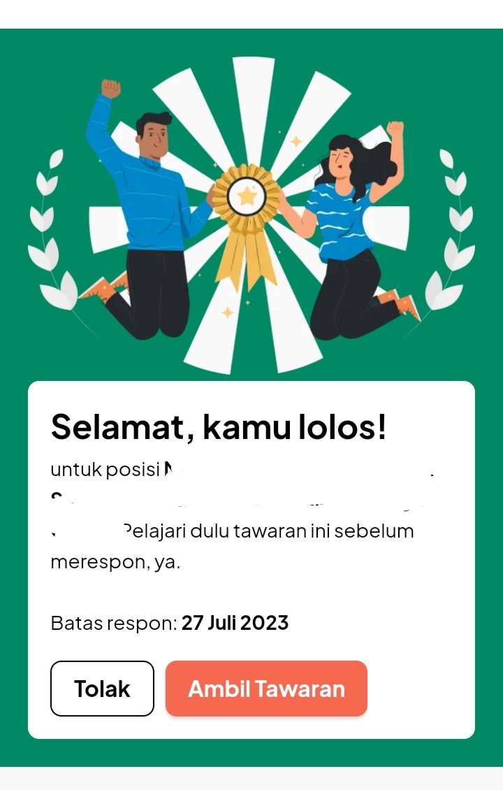 senengbangget's tweet photo. Akhirnya stlh dpt email 10++ dari berbagai perusahaan, 7 x interview msib batch 5 di perusahaan beda2 dan semuanya ngeghosting gw, trs ud 4 x tes psikotes n gue dighosting juga.. ketrima jugaπ lwt jalur SNMPTN (tanpa tes tnp intv) #msibbatch5 yang lain ud brp kli intv sm tes? https://t.co/03L38dgJyB