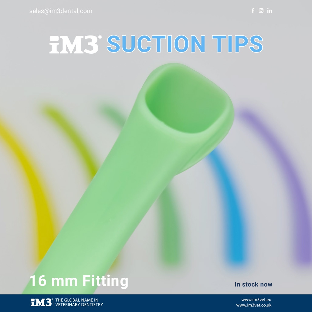 Curved tube suction tips are specifically designed for use with iM3 Pro S and iM3 Pro X units. These tips are ideal for small dogs or cats. They are ergonomically designed to ensure optimal handling and are sturdy enough to facilitate cheek retraction.⁠