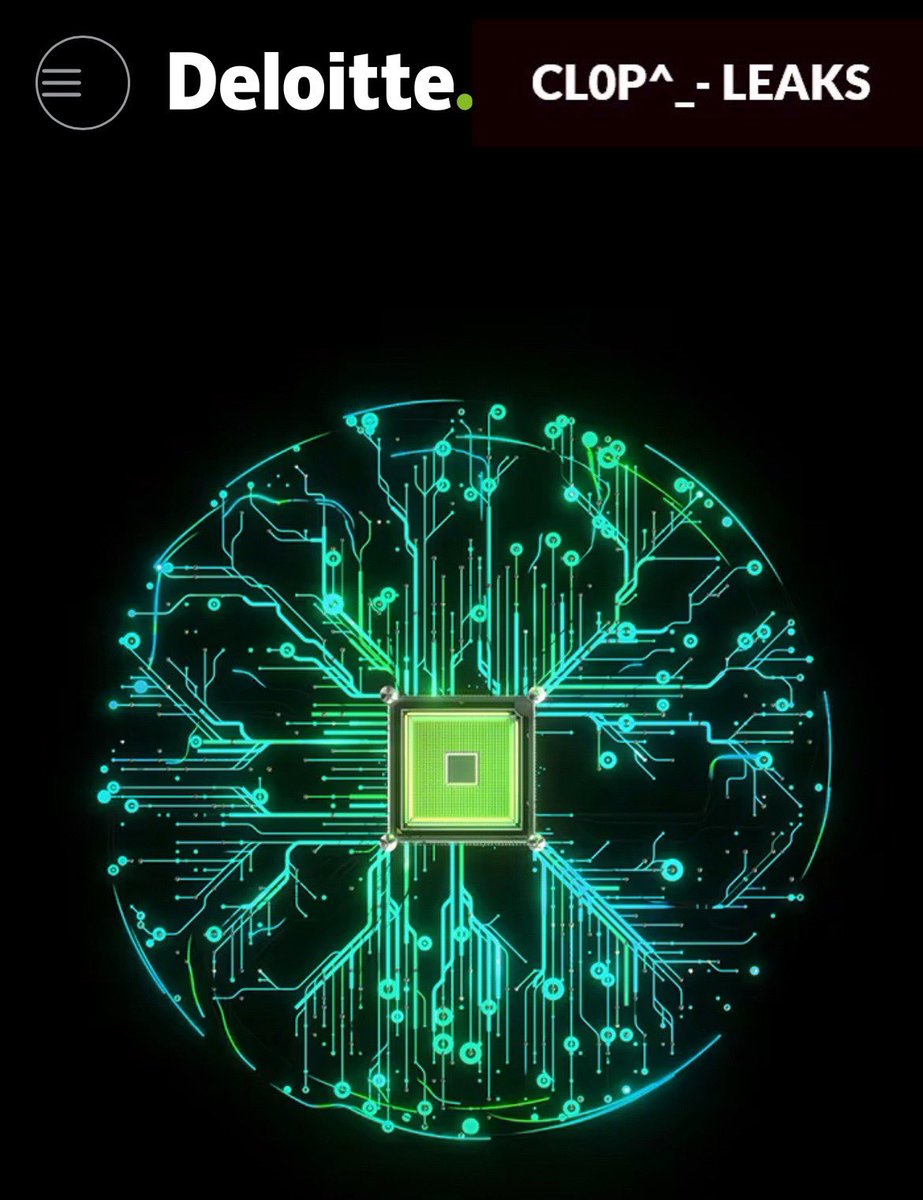 Clop ransomware has now posted 3 of the accounting big 4.

Deloitte has been breached by Clop.

<a href="/DeloitteUS/">Deloitte US</a>