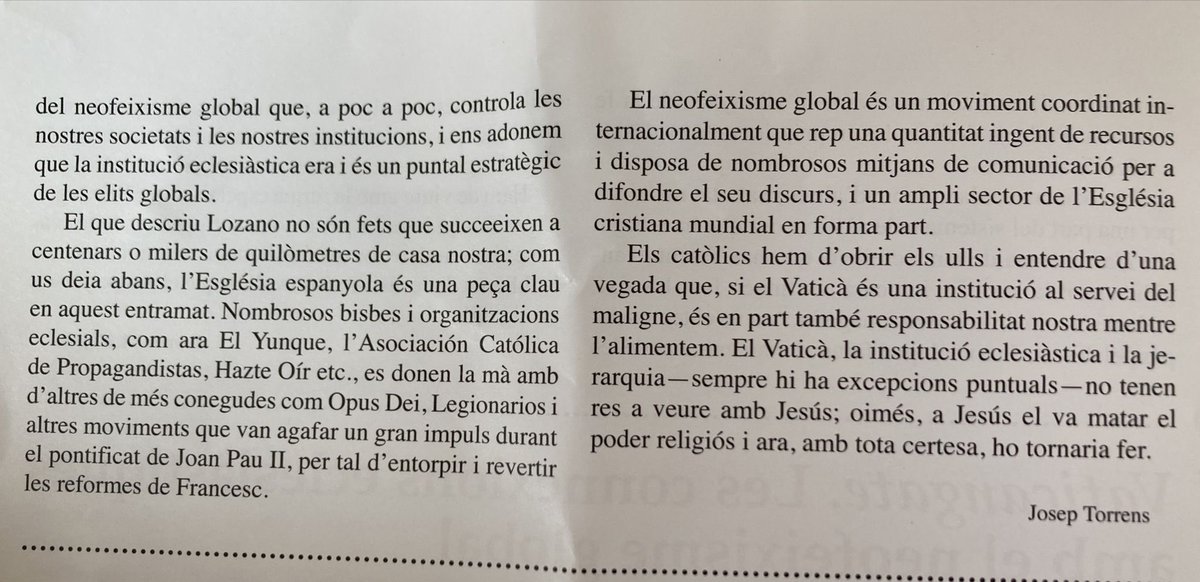 Vicens Lozano (@vicenslozano) on Twitter photo La publicació catòlica <a href="/ElPregoRevista/">El Pregó</a> es fa ressó del meu llibre #vaticangate en un bon article. Que diferent és l’Església catalana que sap acollir la crítica al poder I denunciar l’assalt ultra contra el món i el Vaticà! <a href="/Ed_Portic/">Pòrtic</a> @grup62 <a href="/RocaEditorial/">Roca Editorial</a> <a href="/PapaFrancesc/">Papa Francesc</a> La publicació catòlica <a href="/ElPregoRevista/">El Pregó</a> es fa ressó del meu llibre #vaticangate en un bon article. Que diferent és l’Església catalana que sap acollir la crítica al poder I denunciar l’assalt ultra contra el món i el Vaticà! <a href="/Ed_Portic/">Pòrtic</a> @grup62 <a href="/RocaEditorial/">Roca Editorial</a> <a href="/PapaFrancesc/">Papa Francesc</a>