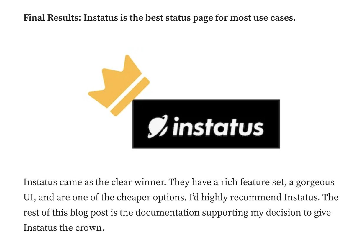 Damn how did I miss this

Looks like <a href="/instatus/">Instatus</a> won lol