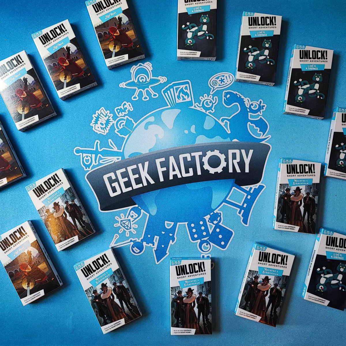laGeekFactory's tweet photo. 𝗦𝘁𝗮𝗻𝗱 𝗷𝗲𝘂 𝗚𝗮𝗺𝗺𝗲 𝗨𝗻𝗹𝗼𝗰𝗸 𝗦𝗵𝗼𝗿𝘁 𝗔𝗱𝘃𝗲𝗻𝘁𝘂𝗿𝗲𝘀 
La gamme Unlock! connue pour ses jeux de cartes coopératif inspirés des escape rooms agrandie sa gamme Unlock Short Adventures avec 3 nouvelles aventures. Ce sont des parties courtes d’environ 30 à 45 min https://t.co/FYYgEd9JJh