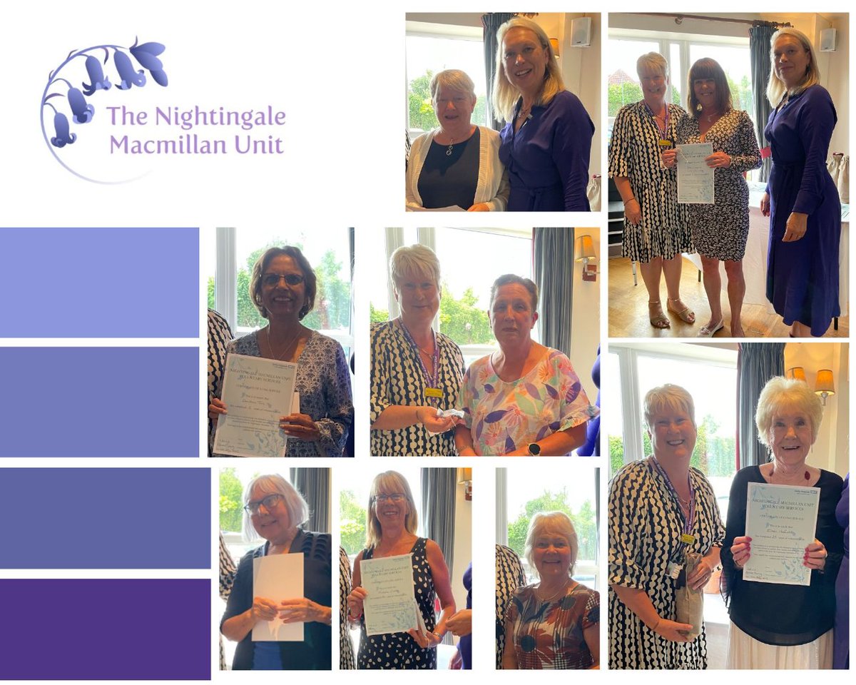 A big well done to all the Nightingale Macmillan Unit volunteers who received their Long Service Wards!

"Here at the NMU we are extremely fortunate to have a dedicated and enthusiastic team of volunteers. They enhance and complement our service in so many ways." Sharon Soong