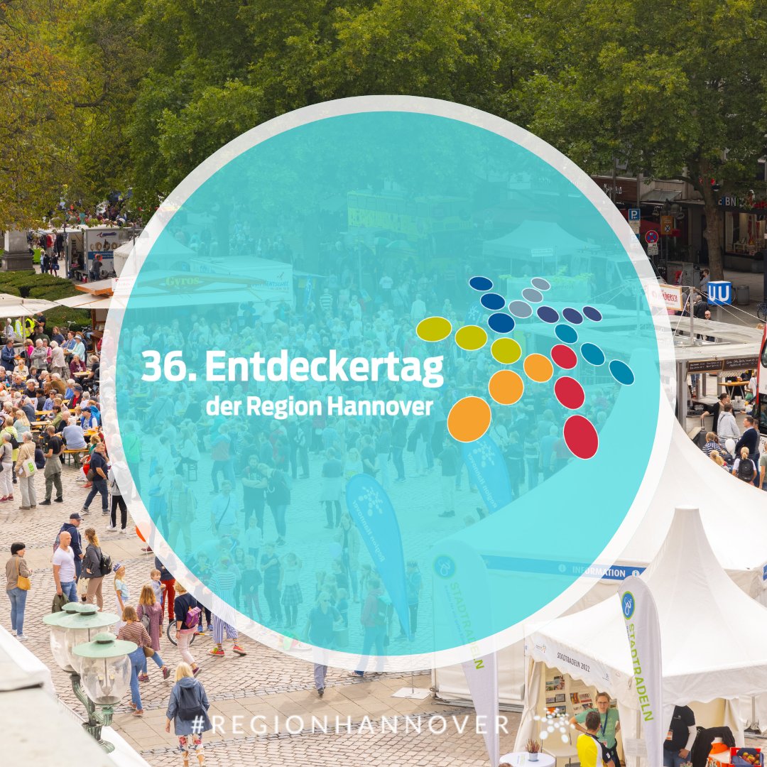 RegionHannover's tweet photo. Save the date: Am Sonntag, 10. September ist #Entdeckertag! Wir freuen uns auf: 38 Tourenziele verteilt in der gesamten #RegionHannover &amp; zentrales Fest auf dem Opernplatz in #Hannover mit Local Heroes wie #Passepartout &amp; Kürsche. Erste Infos gibt’s unter: https://t.co/rGJCVBD2AL https://t.co/R3f3pk4cZk