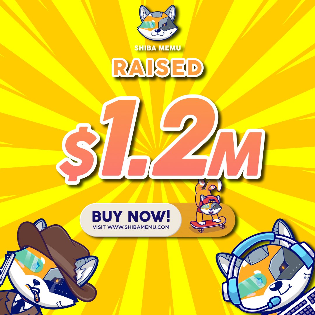 shibamemu's tweet photo. 🎉😈OVER $1.2 MILLION RAISED😈🎉

My $SHMU presale is absolutely FLYINGGG✈️ 

And no one is going to stop me🚀

Don't let the FOMO take over👀
🤑BUY $SHMU NOW: https://t.co/F25QAGBaFt 

#Shiba #Shibamemu #100X #100xgem #crypto #presale #ICO https://t.co/T8OD9YYZr8