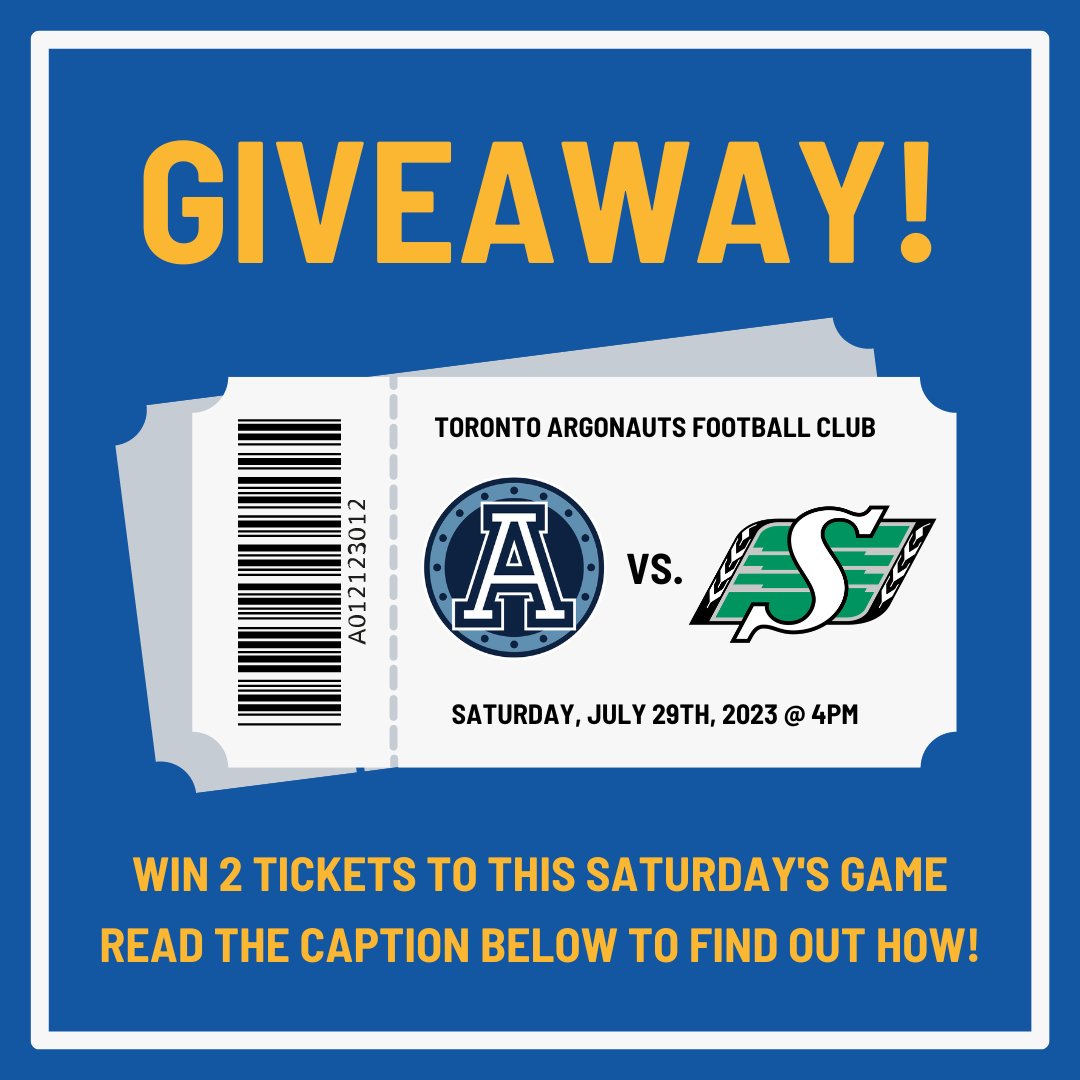 TorontoMFRC's tweet image. 🚨GIVEAWAY ALERT!🚨

The first person to visit our reception desk and use the codewords "GO ARGOS GO!" will win this pair of tickets! We are eagerly awaiting you!🏈

Keep your eyes glued to our social channels for more opportunities like this one, more to come very soon!👀
