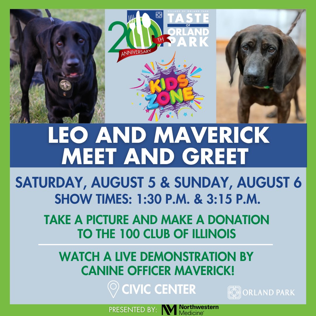 OrlandParkRec's tweet photo. Stop by the Kids Zone to see these fur-miliar faces and have a paw-sitively awesome time.#OrlandPark #Taste https://t.co/TWkCC7mDoD