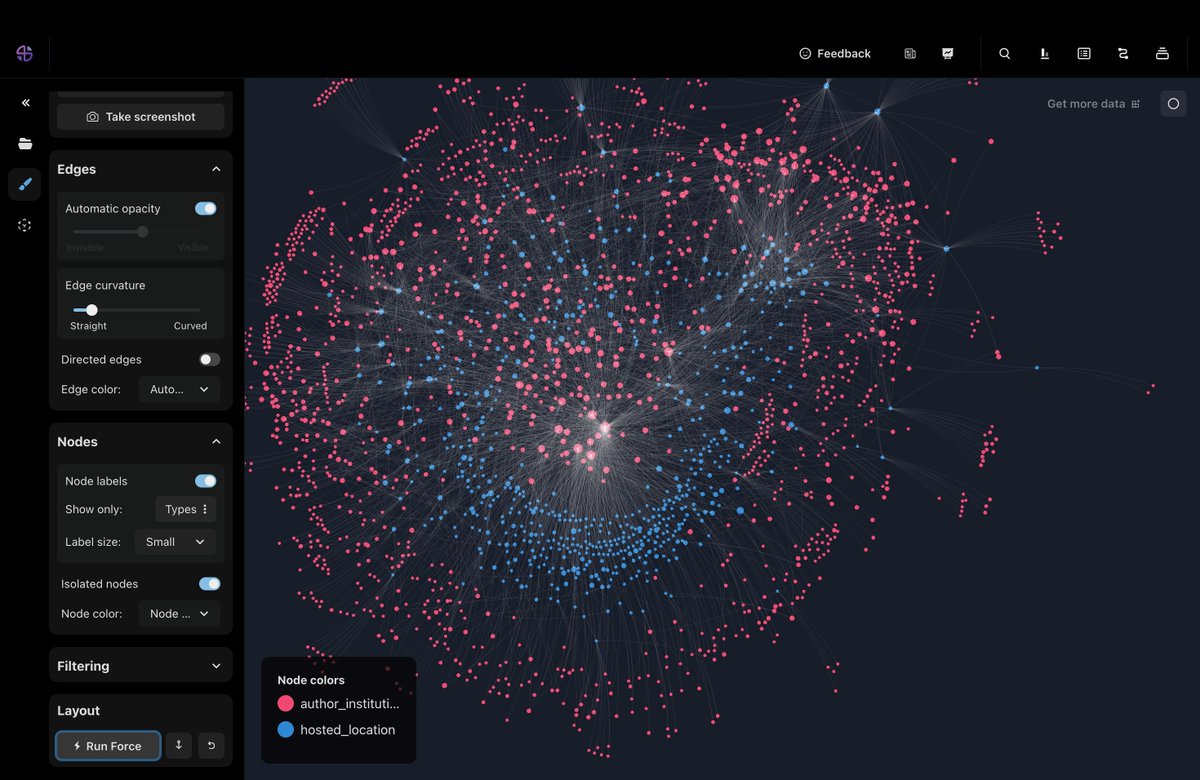 Finally decided to update Collaboration Spotting X to the latest release (1.2.1) which is now available on the master branch at github.com/aleksbobic/csx

Live version: demo.csxp.me

#visualanalytics #networkanalysis #fastapi #reactjs #DataScience #dataviz