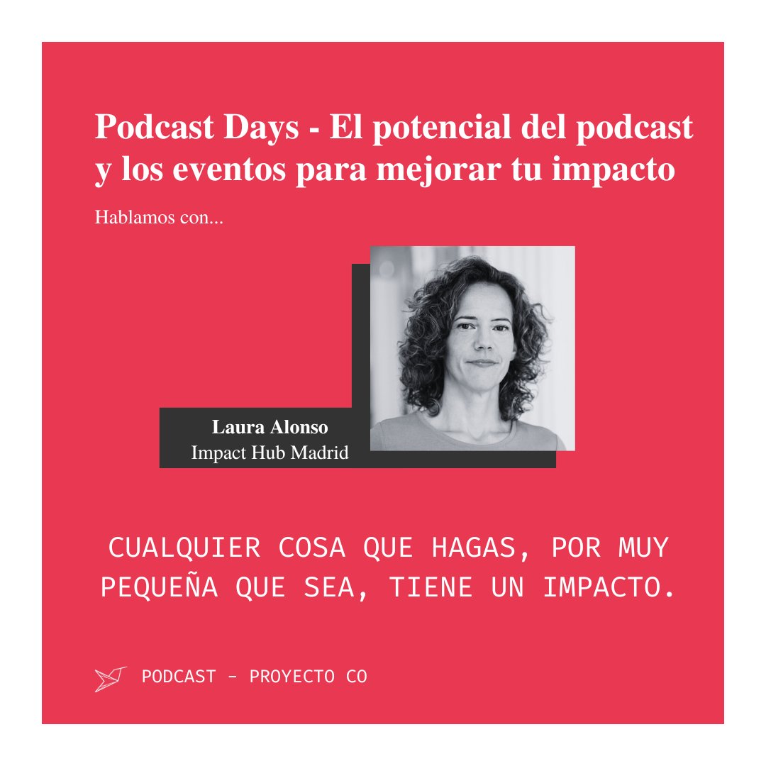 Llega <a href="/PodcastDays_/">Podcast Days</a> un evento para grandes y pequeños del ecosistema del podcast! 
Ana Amrein y Laura Alonso Lorenzo de <a href="/ImpactHubMAD/">Impact Hub Madrid</a> hablan de podcasts que regeneran, de #eventos sostenibles y de #impacto positivo. Escucha todo👉 efectocolibri.com/podcast-days-e…

#ProyectoCo #podcast