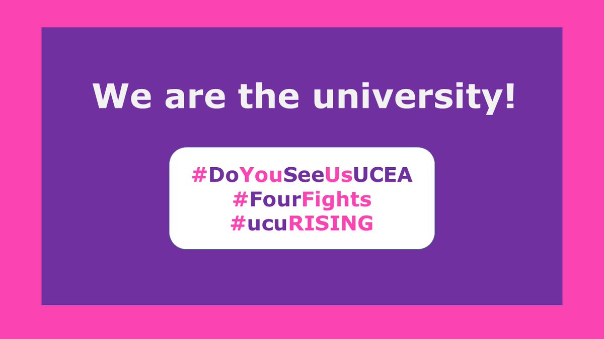 Who are we ? We Are The University Time for @UCEA1 & @RKJethwa to #SettleTheDispute @ucu #DoYouSeeUsUCEA #FourFights #ucuRising @UCU_Ulster @ucu_solidarity