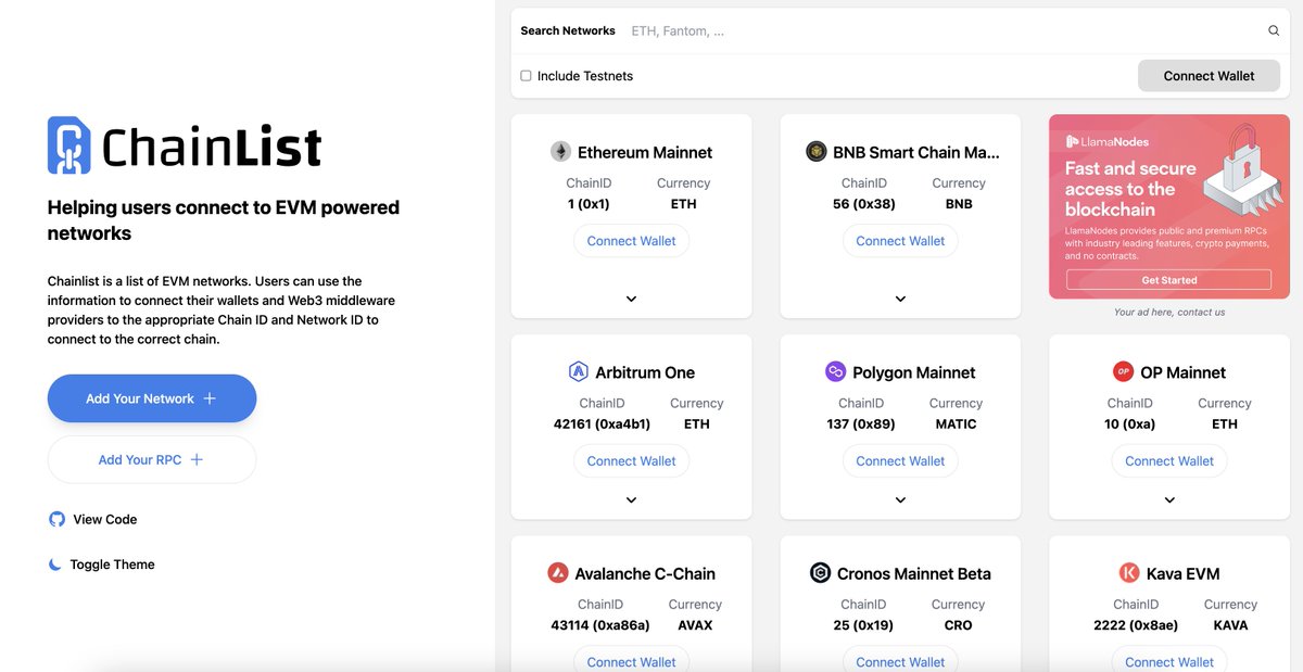 w_settler's tweet image. Securing Your RPC Endpoints with These Amazing Tools
"Chainlist" 

#Chainlist #RPC #Endpoints #Tools #RetroPGF2 #OP
chainlist.org