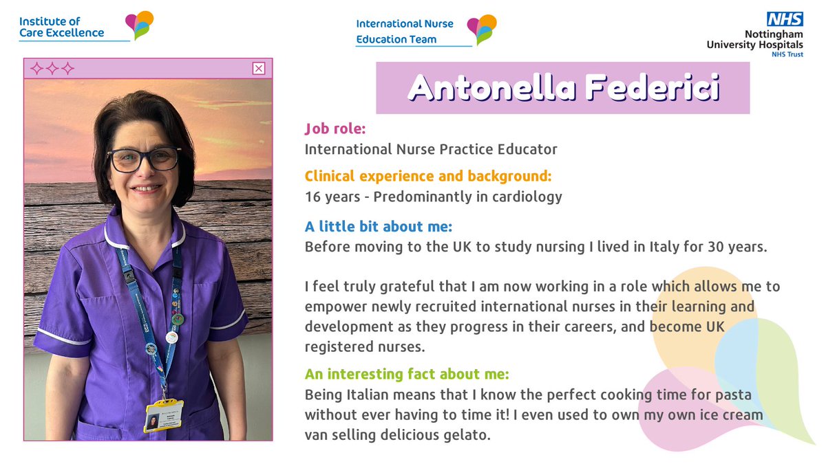 Meet Antonella, one of our lovely practice educators for our international nurses! 👩‍⚕️🇮🇹

Antonella has now been supporting our newly recruited international nurse cohorts for the past 2 years, and we are so very lucky to have her. 🙌

#NUHINTNCOHORTS