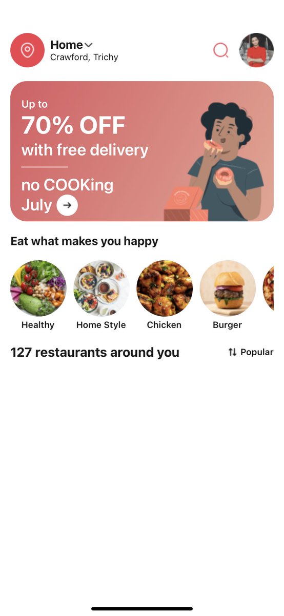 Chris120294's tweet photo. Been a while since I been to @X . Meanwhile I have completed CSS, React and React Native.

Now I started to work on the @zomato clone with React Native. 

#100DaysOfCode #100daysofcoding #ReactNative #JavaScript #ReactJS https://t.co/bWFGdTq81g