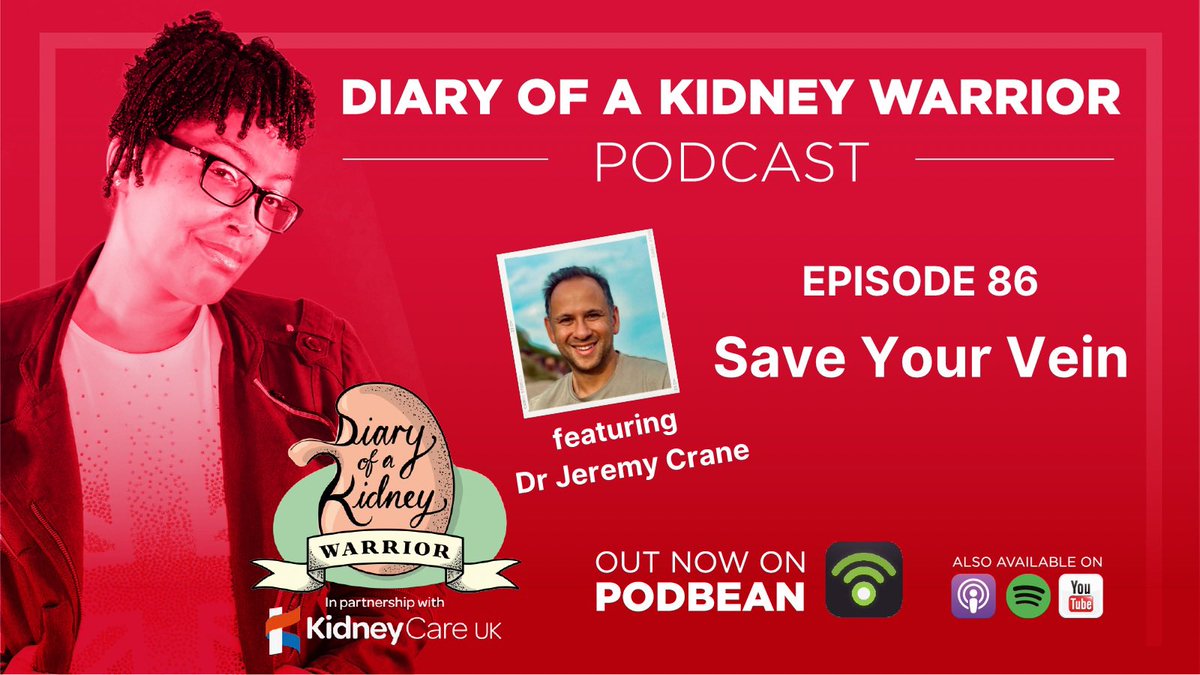 Resharing the 'Save Your Vein'  ep of
#diaryofakidneywarriorpodcast 
ft @jeremycranemd sharing about vein preservation. Raising awareness is VITAL please RT?

podbean.com/ep/pb-pndaj-14…

#nephtwitter #saveyourvein  #CKD #kidneydisease @kidneycareuk