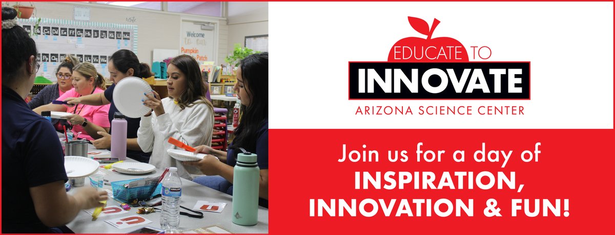 Calling all #AZ educators! 📚✨ Don't miss the Educate to Innovate Conference at @AZscienceCenter on September 15, 2023. Explore innovative teaching strategies, engage in hands-on workshops, and connect with fellow educators. Register now: azscience.org/educators/educ…