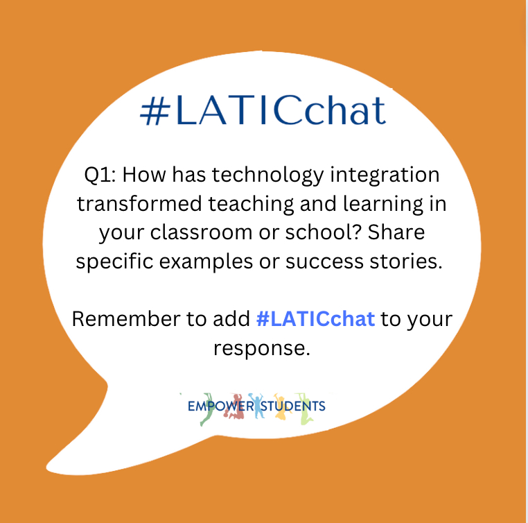 Q1- Hey educators, let's take a flight! 
Don't hold back, share your insight! 
On Twitter's stage, your ideas are bright, 
Together we'll make learning ignite!
#LATICchat #Twitterchat #EDUChat