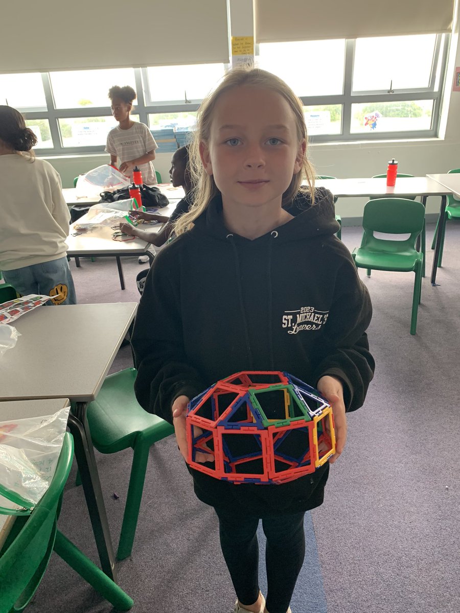 MathsProspect's tweet photo. A fabulous maths session for @kaprospect summer school today. Our new Year 7s certainly rose to the Polyhedra Challenge! https://t.co/NHJw5JgJ5t