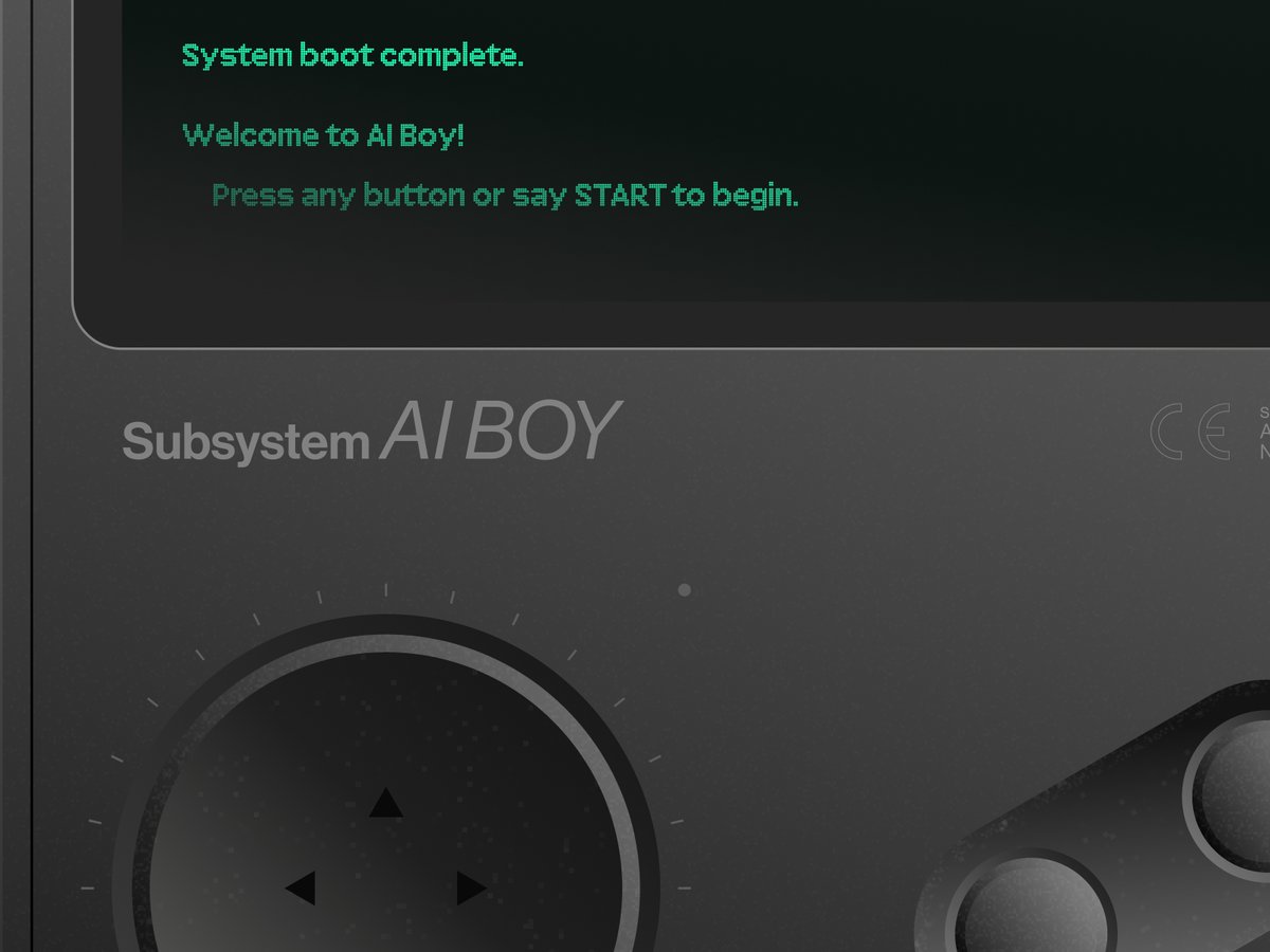 SubsystemHQ's tweet photo. 👉🏻 The boot screen: Up close and personal.  #AIChat #ChatGPT #gameboy https://t.co/TMvrZcgXmM