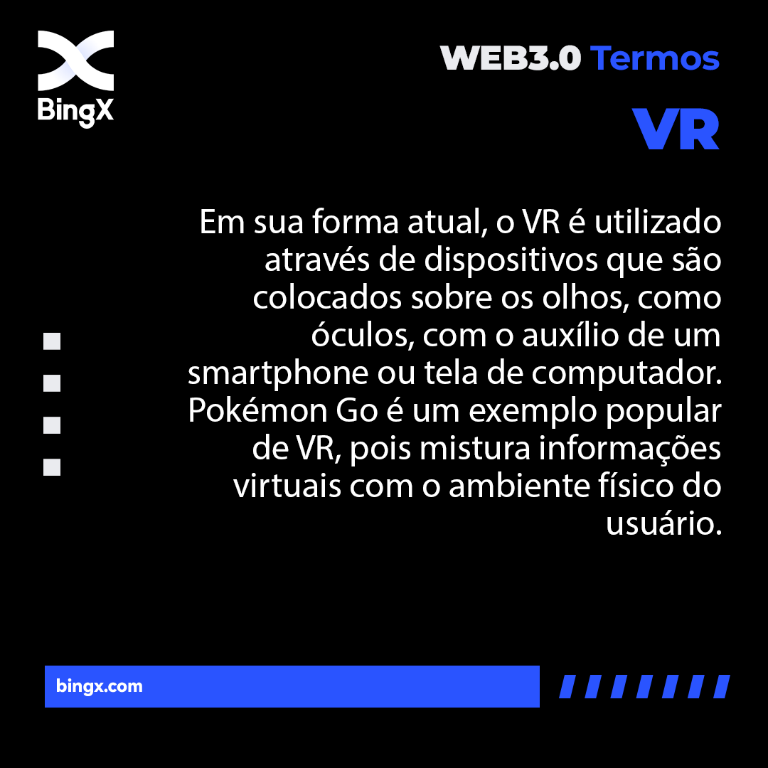 BingXPortuguese's tweet image. 💡 Queremos que você entenda o valor do conhecimento! Vamos desvendar os termos da Web3 juntos!

🔍 No quinto post da série Web3, vamos te apresentar o incrível mundo do termo Realidade Virtual (VR) na Web3! 💼✨

#realidadevirtual #VR #Web3 #BingX