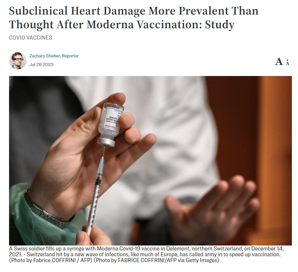 🚨 Peer-Reviewed Study Finds 1 in 35 People Had Signs of Heart Damage After Receiving the Moderna Booster Shot

Think about that: a 1 in 35 risk of heart damage after 3 shots — for something as mild as the flu for most people. This is devastating.