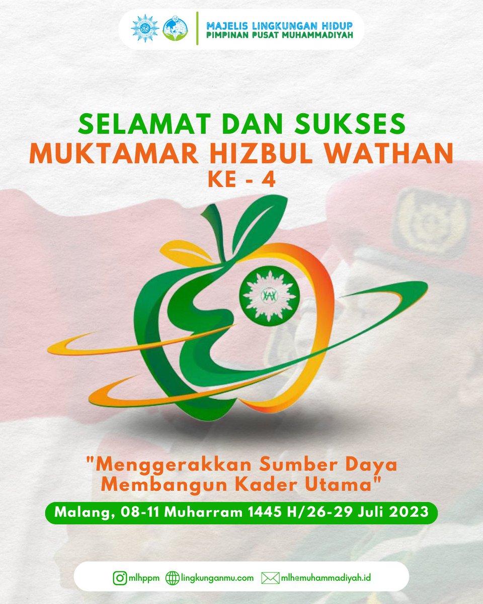 MLH_PP_Muh's tweet photo. Selamat dan Sukses Muktamar Hizbul Wathan ke - 4
___________
Twitter : mlh_pp_muh
Fanspage : MLH PP Muhammadiyah
Instagram : mlhppm
Website : https://t.co/SdqXIIlNXN

#Muhammadiyah #MajelisLingkunganHidupMuhammadiyah #hizbulwathan https://t.co/KuEskN0o6o