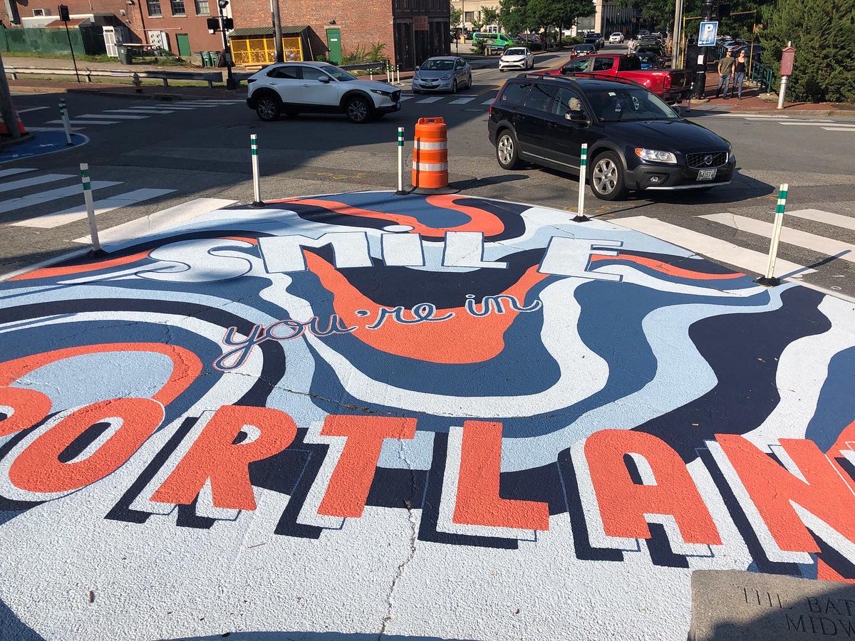 portlandtrails's tweet photo. Welcome to the Gorham’s Corner streetscape enhancement! Portland Trails is proud to be leading a demonstration project to redesign and enhance this five-way intersection in downtown Portland to make it safer and more welcoming to pedestrians. https://t.co/4aWm1d3sJw