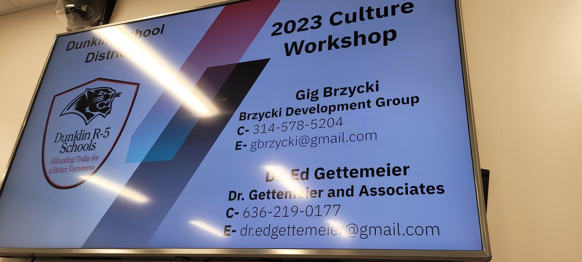 Day 1 of Leadership training with a focus on school culture. Thank you to Gig and Ed with the Brzycki Development group for working with us. @GigBrzycki @DrClintFreeman