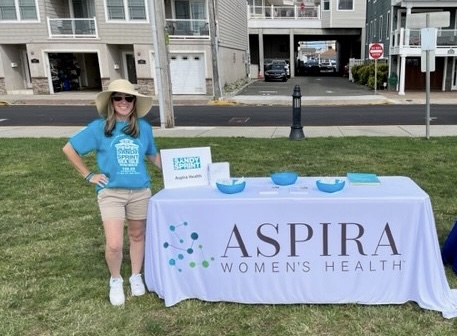 AspiraWH's tweet photo. We congratulate the Sandy Rollman Ovarian Cancer Foundation for raising over $10K for ovarian cancer research this past weekend at the 7th annual Sandy Sprint in Sea Isle City. A special thank you to Lottie Wilder for representing Aspira at the event! @srocf  #srocf #SandySprint https://t.co/cVzp1QaMbM