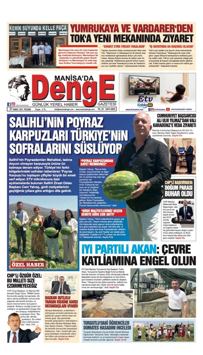 Salihli de poyraz karpuzu hasadı