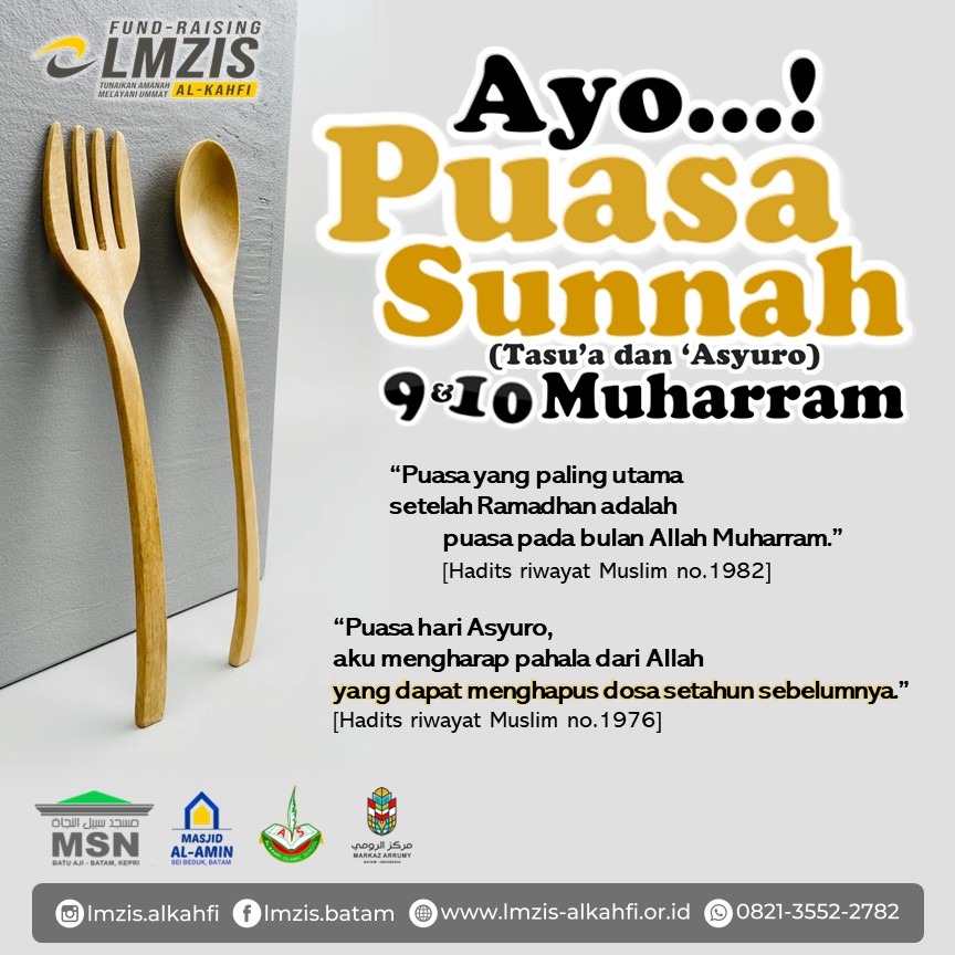 BatamAutoCare's tweet photo. *Yuk Puasa Sunnah Tasu'a dan 'Asyuro*

Jika merujuk dari SKB pemerintah, maka jadwal puasa Tasua dan Asyura 2023 jatuh pada:

Puasa Tasu'a 9 Muharram : Kamis, 27 Juli 2023
Puasa 'Asyura 10 Muharram : Jum'at. 28 Juli 2023

Semoga Allah memudahkan kita semua... https://t.co/9nWeaKZLbz