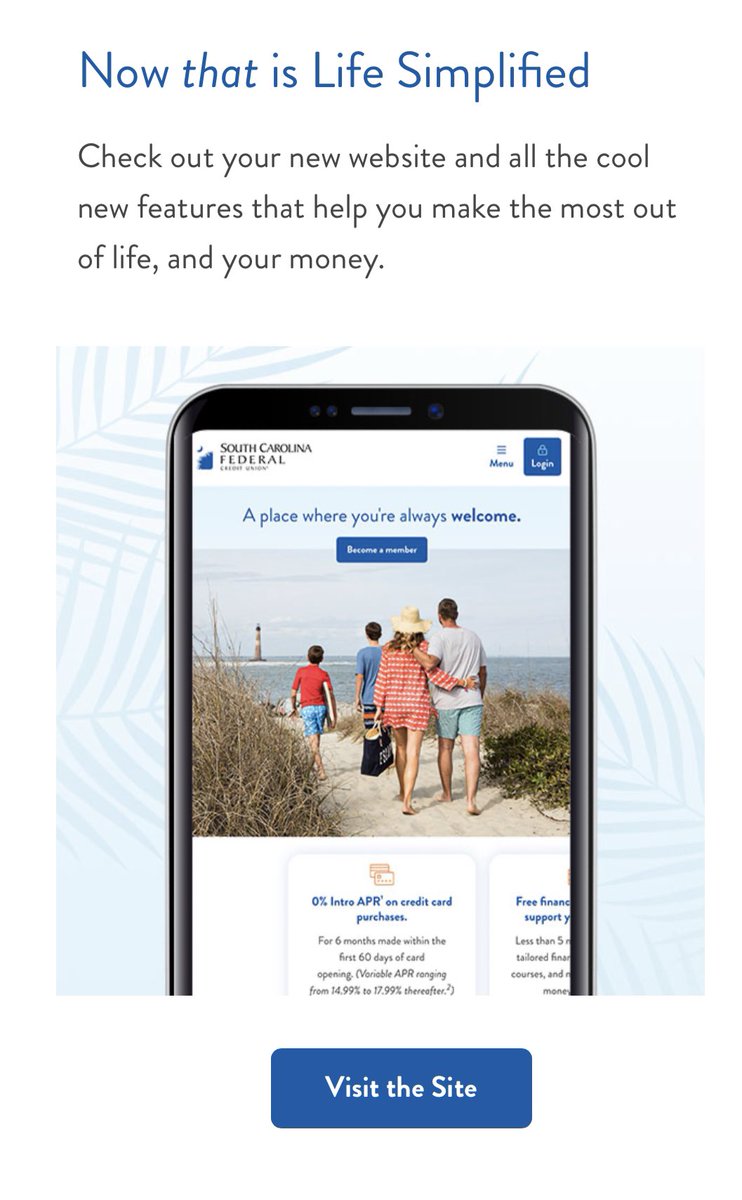 SCFederalCU's tweet image. Our new website is now LIVE!

The first time you visit the new website, a pop-up tour will appear to help you navigate the site. If you have any questions, stop by one of our financial centers, give us a call, or send us a DM on social media.

Visit scfederal.org today!