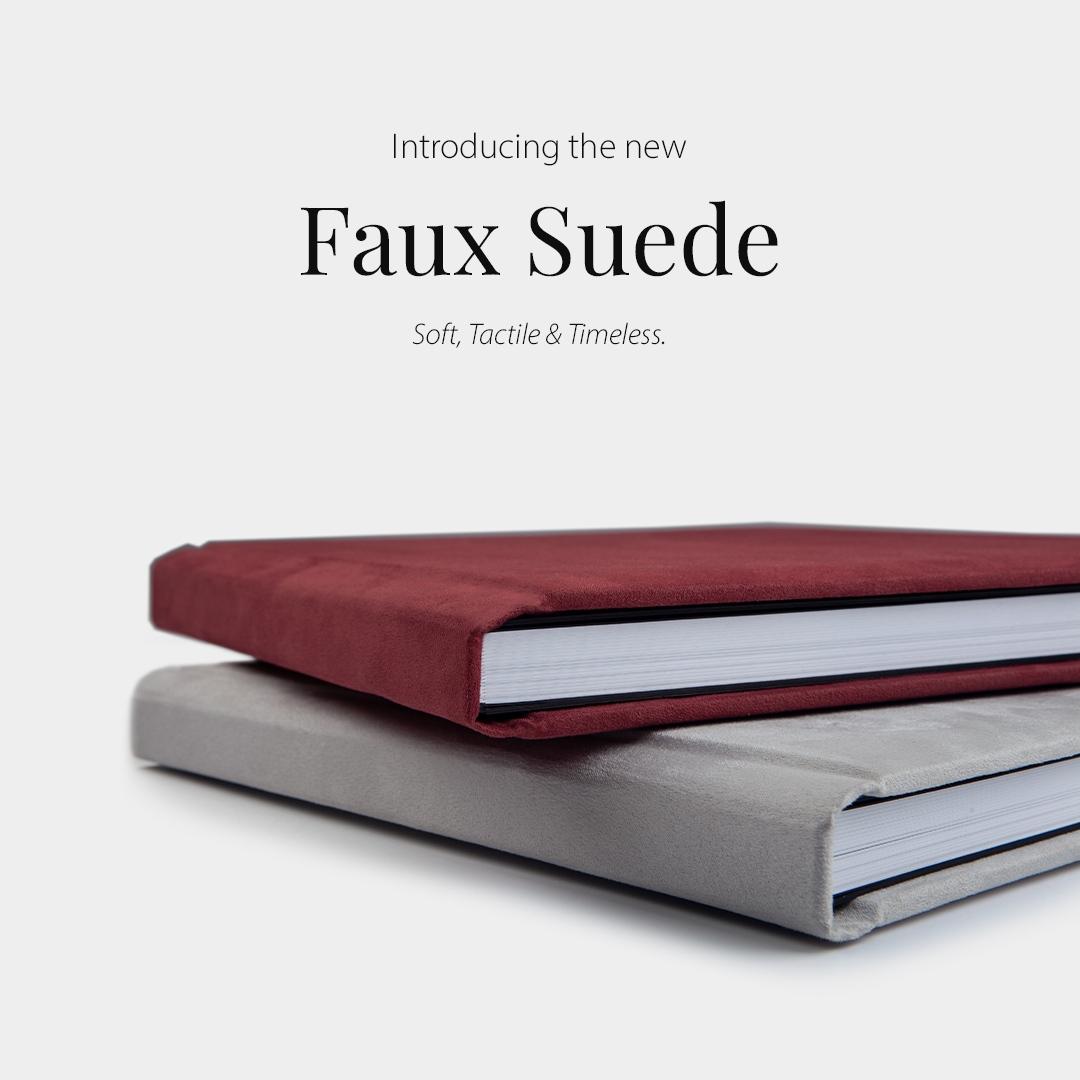 Introducing our latest addition - Faux Suede!

Soft, tactile, and timeless, Faux Suede is now available on our Bellissimo Perfetto, Matted, and Fine Art Albums in your choice of 14 unique colours.

Discover the range today: l8r.it/nGVC