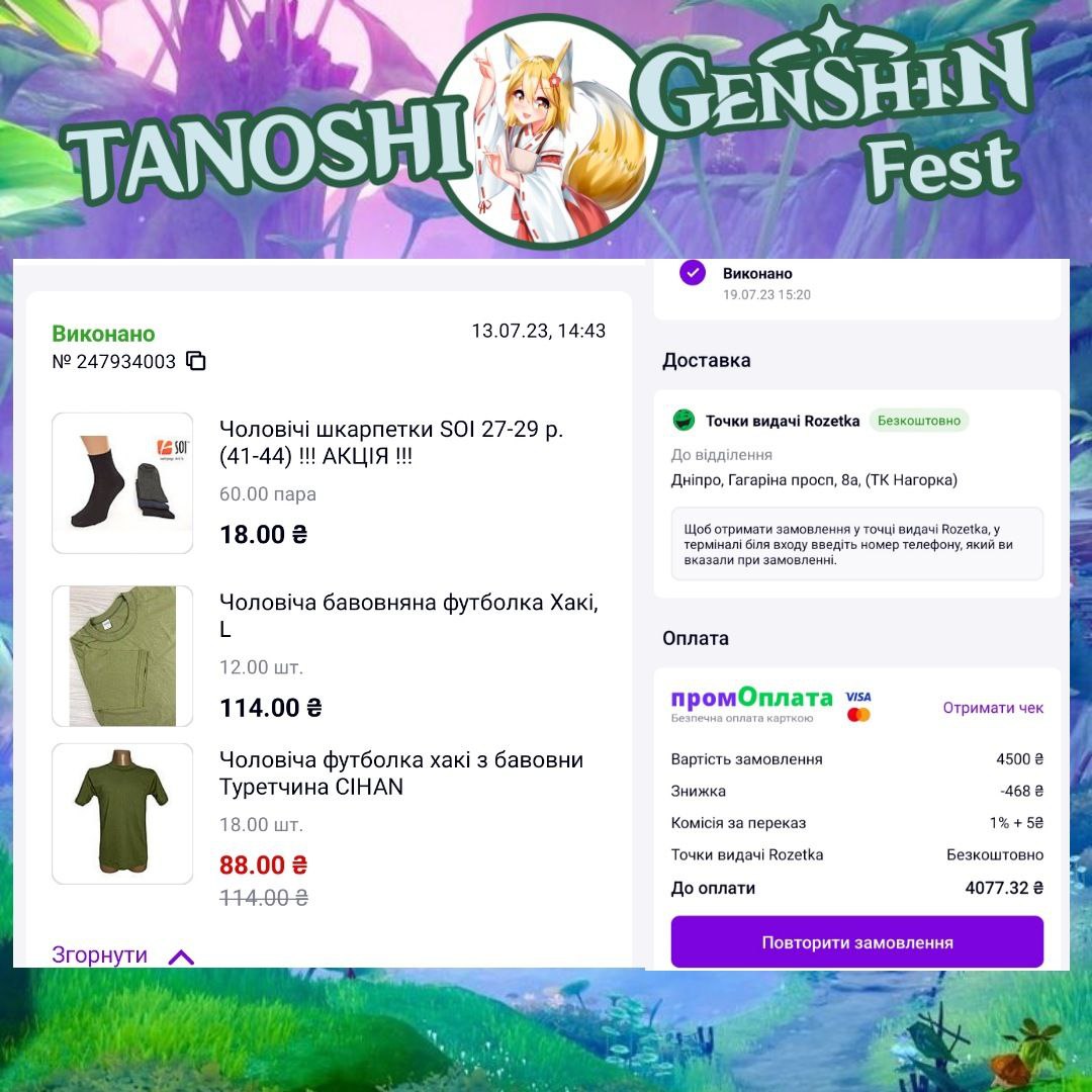 Звіт після івенту Genshin Fest від Tanoshi Party