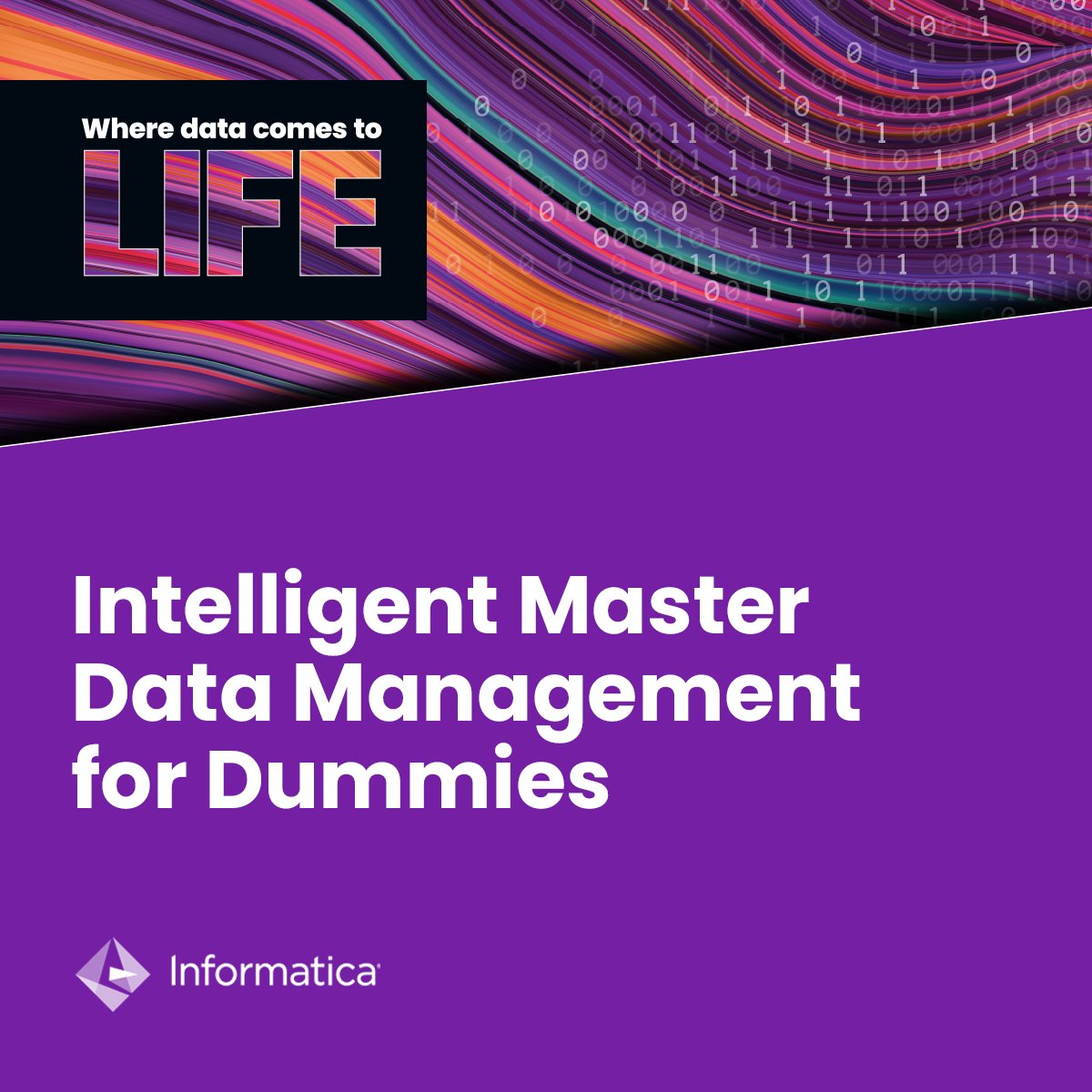 Informatica's tweet image. 👀 How confident are you in your master data management (MDM) strategy? Become an MDM expert and learn how to get a 360-degree view of business-critical data with this Dummies guide. infa.media/3NJSo2H

#MasterDataManagement