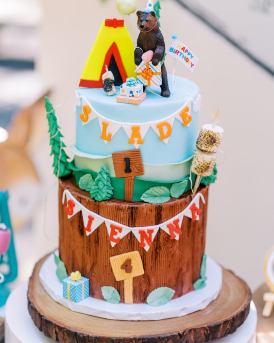 On Inspired By This: It is every child’s dream to spend a day at summer camp!⛺ 

( Photographer- Monica M Photo, Invitations &amp; Calligraphy &amp; Signage- Mary Kate Moon, Cake- Making That Cake, Paper Goods- Meri Meridian Party )

#onIBT