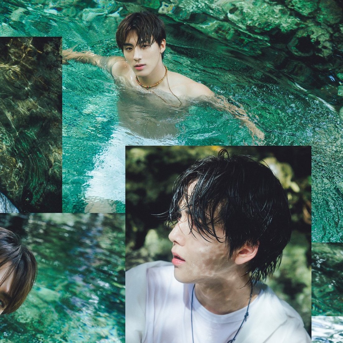 eric shirtless and younghoon all covered yet both look so damn hot..