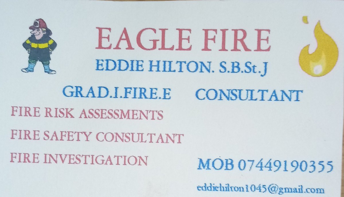 💛Huge Thank You💛

To Eddie Hilton from 'Eagle Fire' for carrying out a very detailed Fire Risk Assessment for us 😇

Eddie gave us invaluable advice throughout his time with us &amp; always delivers a very professional service☑️

#supportlocal #firesafety #safetyfirst
